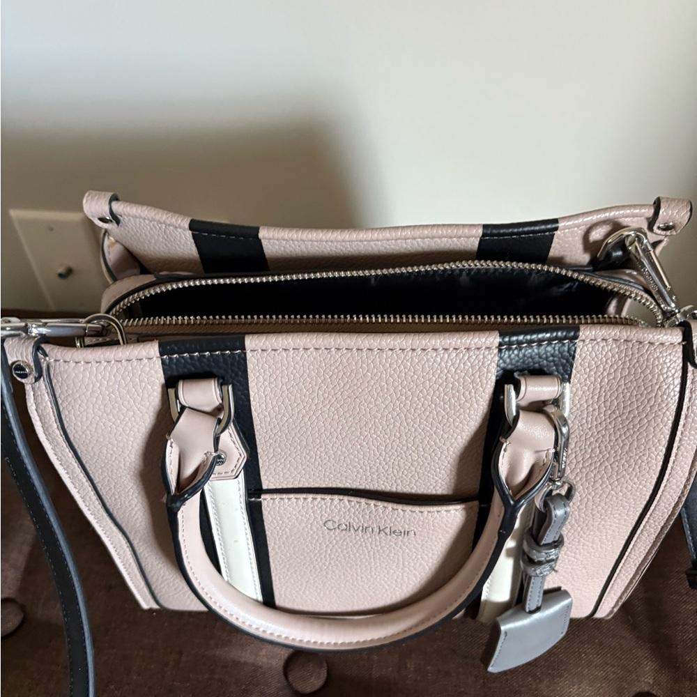 Calvin Klein Blush and Black Satchel